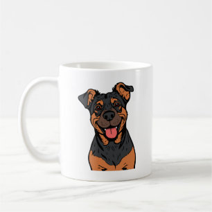 Happy Rottweiler Cartoon � Cute and Friendly Dog Coffee Mug