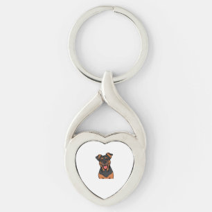 Happy Rottweiler Cartoon � Cute and Friendly Dog Key Ring