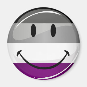 Happy Round Asexual Flag Magnet