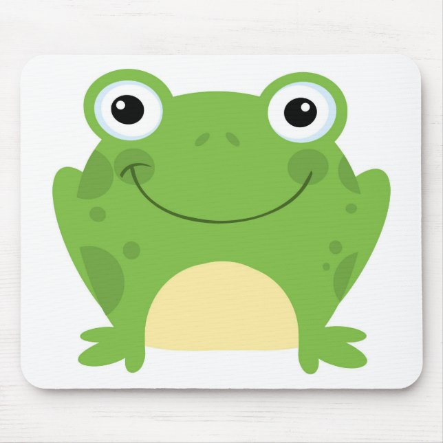 Happy Round Frog Mouse Mat (Front)