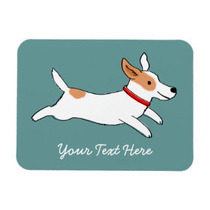 Happy Running Jack Russell Terrier - Custom Text Magnet