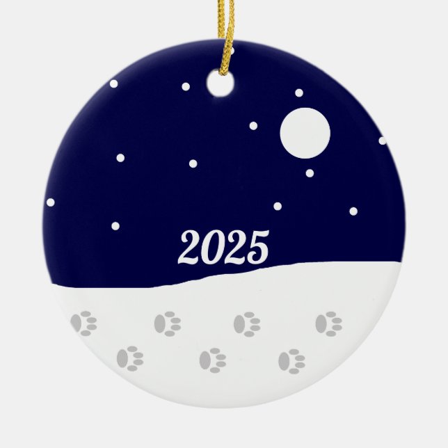 Happy Rural Winter: Ceramic Tree Decoration (Front)