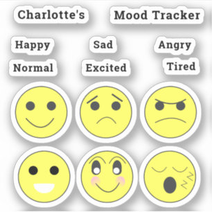 Happy Sad Angry Tired Normal Mood Faces