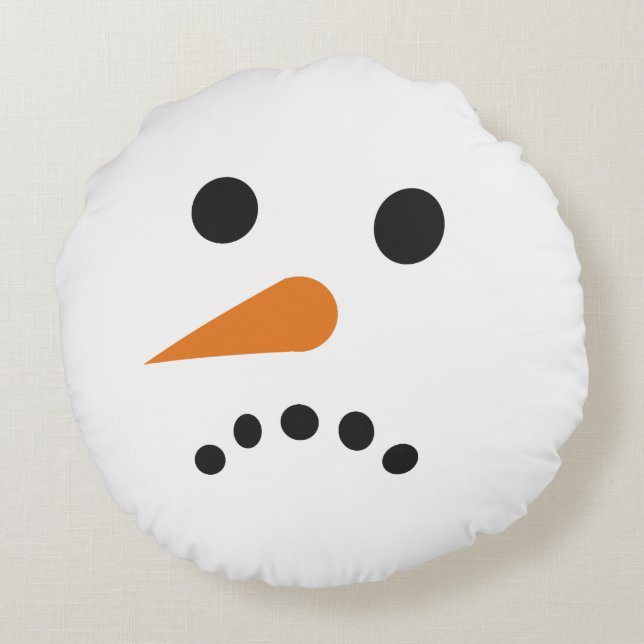 Happy Sad Snowman Holiday Pillow (Back)