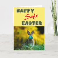 Happy & Safe Easter | Cute Funny Rabbit with Mask