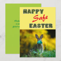 Happy & Safe Easter | Cute Funny Rabbit with Mask