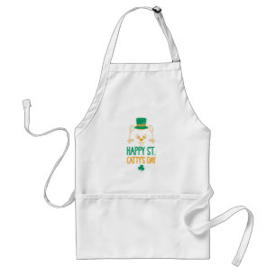 Happy Saint Catty’s Day - Cute Cat Leprechaun Standard Apron