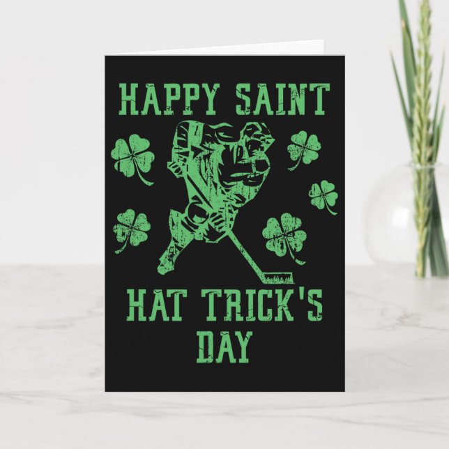 Happy Saint Hat Tricks Day Funny St Patrick's Day  Card (Front)