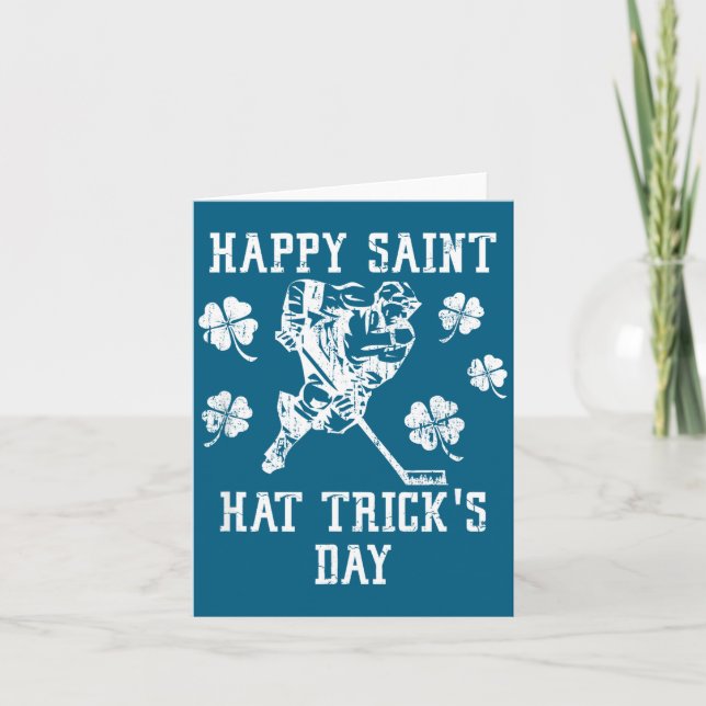 Happy Saint Hat Trick's Day St Patricks Day Funny  Card (Front)