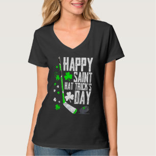 Happy Saint Hat Trick's Day Tee Ice Hockey St Pat