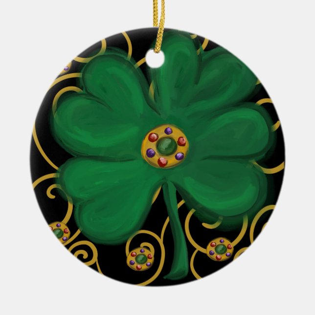 Happy Saint Patrick's Day Ceramic Tree Decoration (Front)