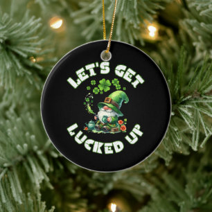 happy saint patrick's day ceramic tree decoration