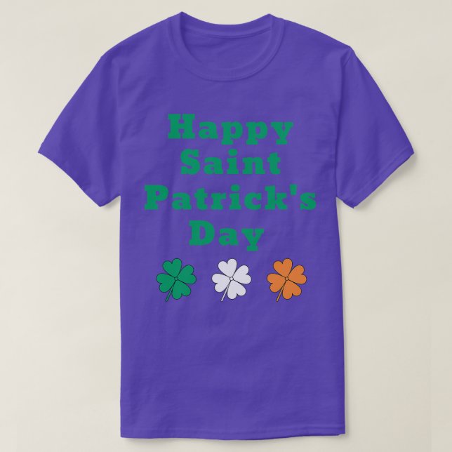 Happy Saint Patricks Day Clovers  T-Shirt (Design Front)