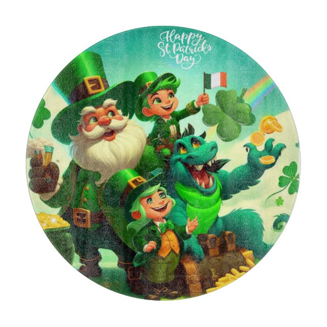 Happy Saint Patrick's Day colourful Cutting Board (Front)