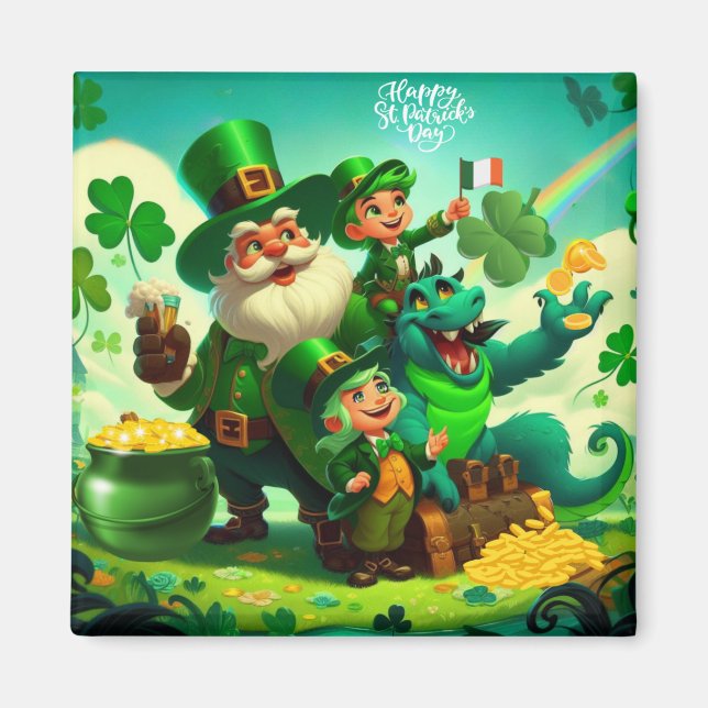 Happy Saint Patrick's Day colourful Magnet (Front)