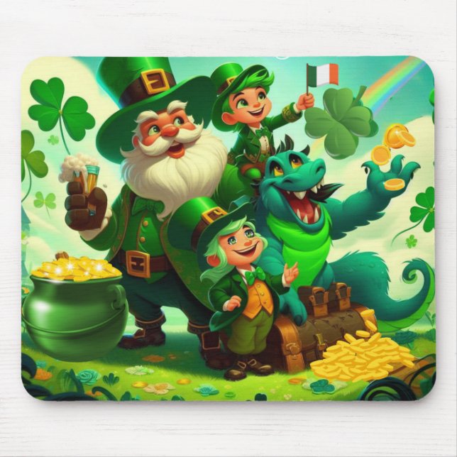 Happy Saint Patrick's Day colourful Mouse Mat (Front)