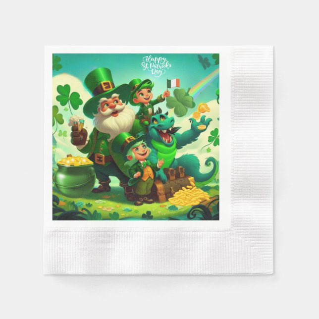 Happy Saint Patrick's Day colourful Napkin (Front)