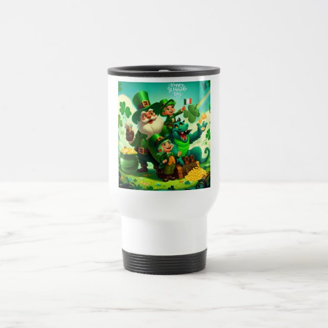 Happy Saint Patrick's Day colourful Travel Mug (Center)