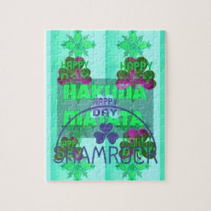 Happy Saint Patrick's Day Hakuna Matata Art Print Jigsaw Puzzle