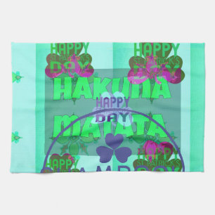 Happy Saint Patrick's Day Hakuna Matata Art Print Tea Towel