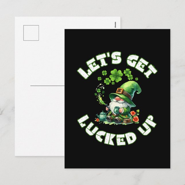 happy saint patrick's day holiday postcard (Front/Back)