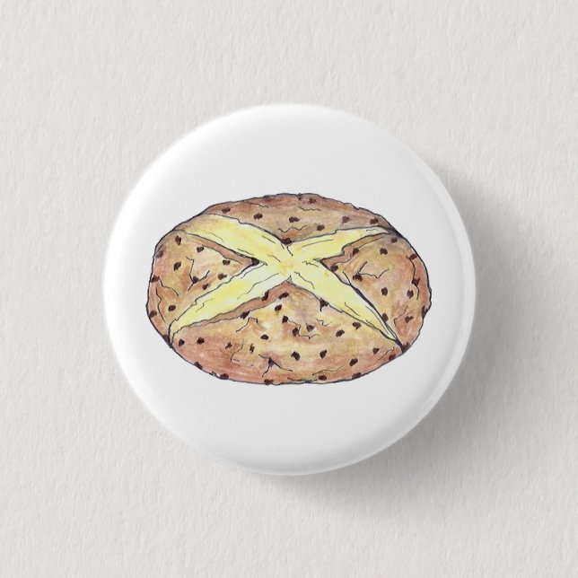 Happy Saint Patrick's Day Irish Soda Bread Loaf 3 Cm Round Badge (Front)