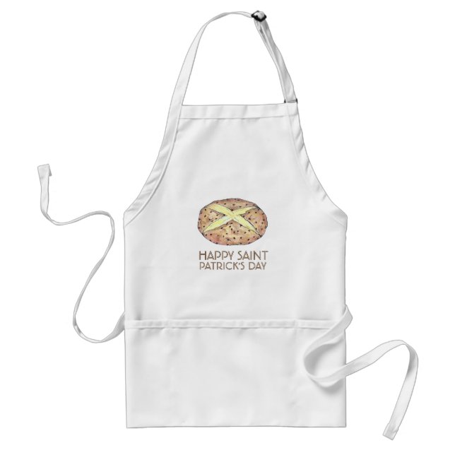 Happy Saint Patrick's Day Irish Soda Bread Loaf Standard Apron (Front)