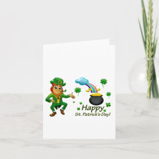 Happy Saint Patrick's Day Leprechaun Rainbow  Card