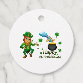 Happy Saint Patrick's Day Leprechaun Rainbow  Favour Tags
