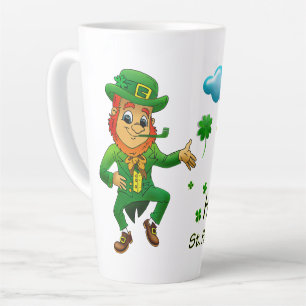 Happy Saint Patrick's Day Leprechaun Rainbow  Latte Mug