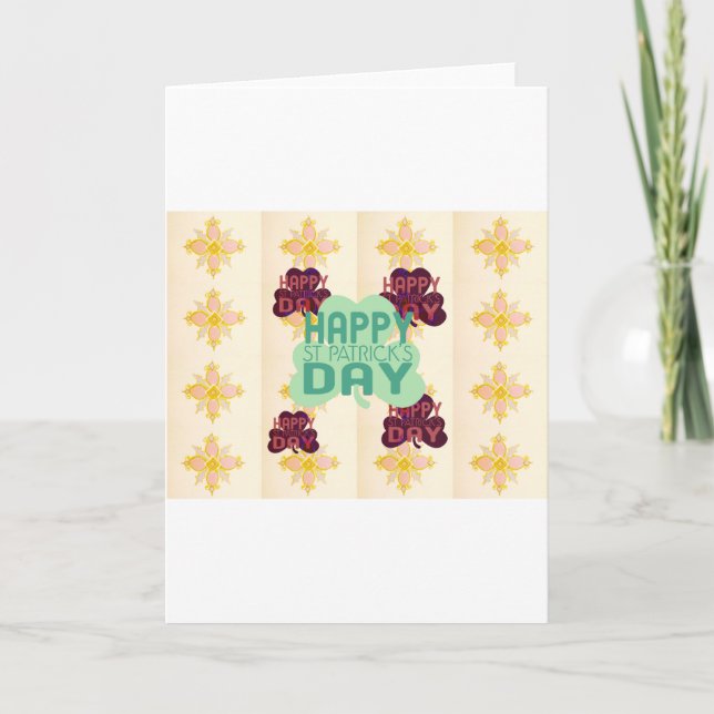 Happy Saint Patrick's Day Lovely Art Print Card (Front)