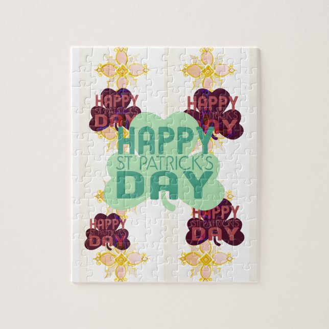 Happy Saint Patrick's Day Lovely Art Print Jigsaw Puzzle (Vertical)