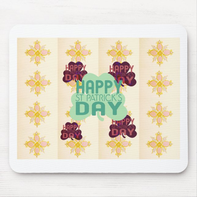 Happy Saint Patrick's Day Lovely Art Print Mouse Mat (Front)