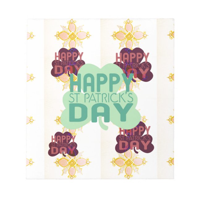 Happy Saint Patrick's Day Lovely Art Print Notepad (Front)