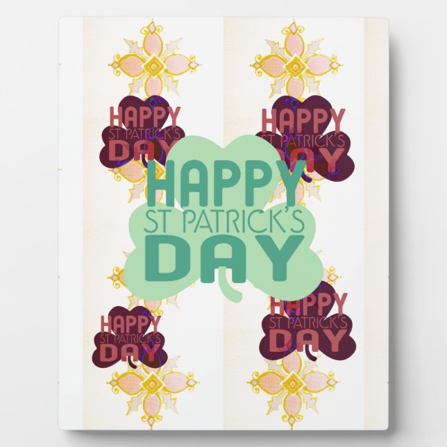 Happy Saint Patrick's Day Lovely Art Print Plaque (Front)