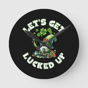 happy saint patrick's day round clock