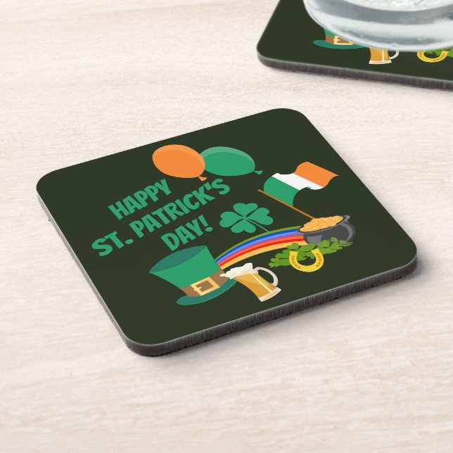 Happy Saint Patrick's Day symbols and traditions Coaster (Left Side)