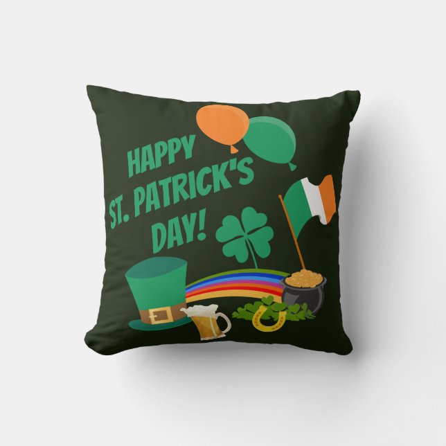 Happy Saint Patrick's Day symbols and traditions Cushion (Front)