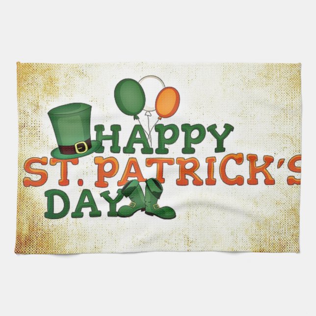 Happy Saint Patricks Day Tea Towel (Horizontal)