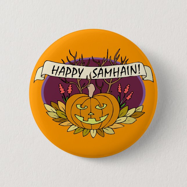 Happy Samhain 6 Cm Round Badge (Front)