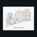 Happy San Francisco Holiday<br><div class="desc">Hand-drawn holiday card illustrating the decorated Victorian homes that line the streets of San Francisco.</div>