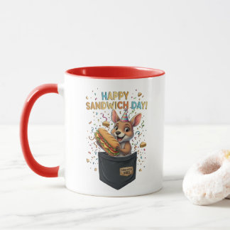 Happy Sandwich Day Boss- Kangaroo Foodie Animal Mug