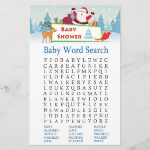happy santa Baby Shower Word Search Game