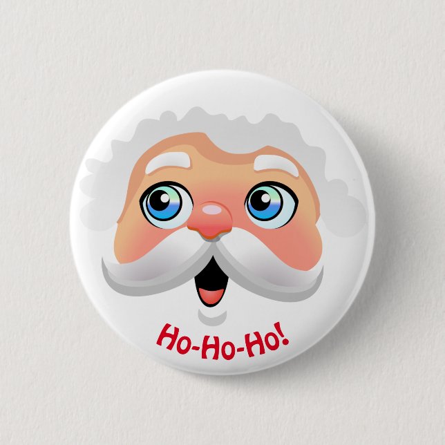 Happy Santa Claus Cartoon 6 Cm Round Badge (Front)