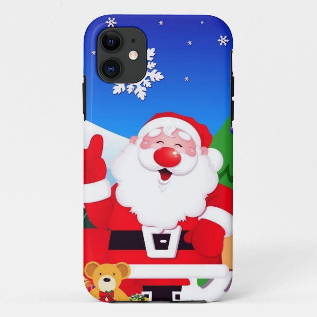 Happy Santa Claus Cartoon Case-Mate iPhone Case (Back)
