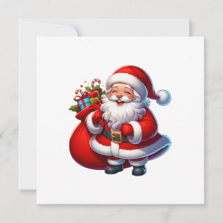 Happy Santa Claus Christmas Holiday Card
