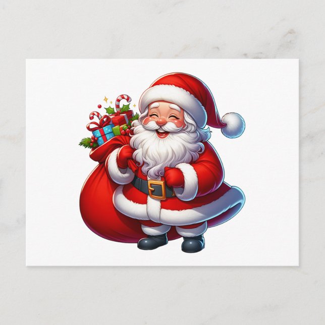 Happy Santa Claus Christmas Holiday Postcard (Front)