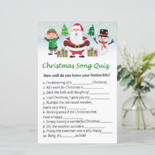 Happy santa claus christmas song quiz game