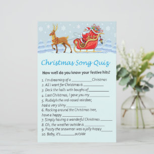 Happy santa claus christmas song quiz game