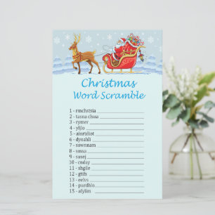Happy santa claus christmas word scramble game